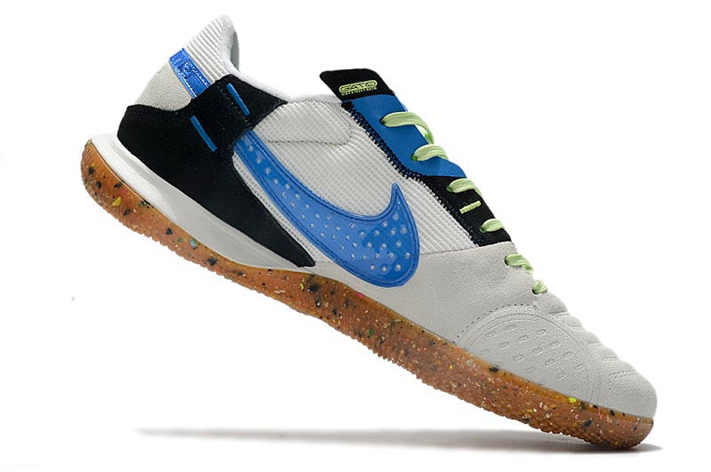 Tênis Futsal Nike Street Gato IC Elite - BRANCO/AZUL/PRETO